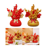 Maxbell Lucky Tree Feng Shui Traditional Ornament Art for Tabletop Counter Desk Red