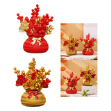 Maxbell Lucky Tree Feng Shui Traditional Ornament Art for Tabletop Counter Desk Red