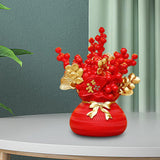 Maxbell Lucky Tree Feng Shui Traditional Ornament Art for Tabletop Counter Desk Red