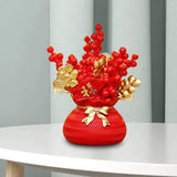 Maxbell Lucky Tree Feng Shui Traditional Ornament Art for Tabletop Counter Desk Red