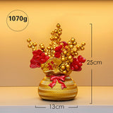 Maxbell Lucky Tree Feng Shui Traditional Ornament Art for Tabletop Counter Desk Aureate