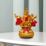 Maxbell Lucky Tree Feng Shui Traditional Ornament Art for Tabletop Counter Desk Aureate