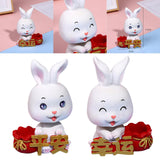 Maxbell Bunny Figure Toys Doll Car Dashboard Decorations Vivid Expressions Style A