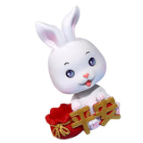 Maxbell Bunny Figure Toys Doll Car Dashboard Decorations Vivid Expressions Style A