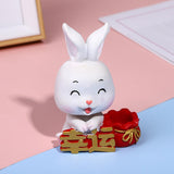 Maxbell Bunny Figure Toys Doll Car Dashboard Decorations Vivid Expressions Style B