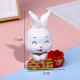 Maxbell Bunny Figure Toys Doll Car Dashboard Decorations Vivid Expressions Style B