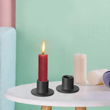 Maxbell 2Pcs Pillar Candle Holder Iron Candlestick Decorative for Anniversary Party