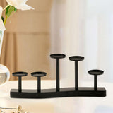 Maxbell Nordic Style Candle Holder Candelabra Ornament Event Wedding Party Decor Black