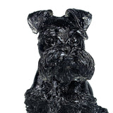 Maxbell Sitting Schnauzer Figurine Tabletop Decor Puppy Statue for Living Room Black