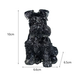 Maxbell Sitting Schnauzer Figurine Tabletop Decor Puppy Statue for Living Room Black