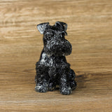 Maxbell Sitting Schnauzer Figurine Tabletop Decor Puppy Statue for Living Room Black