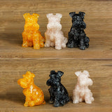 Maxbell Sitting Schnauzer Figurine Tabletop Decor Puppy Statue for Living Room Black