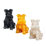 Maxbell Sitting Schnauzer Figurine Tabletop Decor Puppy Statue for Living Room Black