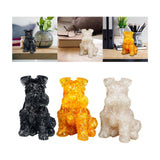 Maxbell Sitting Schnauzer Figurine Tabletop Decor Puppy Statue for Living Room Black
