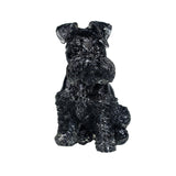 Maxbell Sitting Schnauzer Figurine Tabletop Decor Puppy Statue for Living Room Black