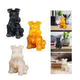 Maxbell Sitting Schnauzer Figurine Tabletop Decor Puppy Statue for Living Room Black