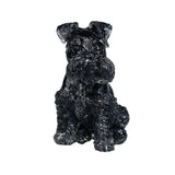 Maxbell Sitting Schnauzer Figurine Tabletop Decor Puppy Statue for Living Room Black