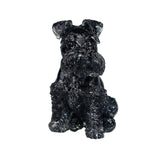 Maxbell Sitting Schnauzer Figurine Tabletop Decor Puppy Statue for Living Room Black