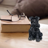 Maxbell Sitting Schnauzer Figurine Tabletop Decor Puppy Statue for Living Room Black