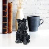 Maxbell Sitting Schnauzer Figurine Tabletop Decor Puppy Statue for Living Room Black