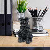 Maxbell Sitting Schnauzer Figurine Tabletop Decor Puppy Statue for Living Room Black