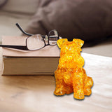 Maxbell Sitting Schnauzer Figurine Tabletop Decor Puppy Statue for Living Room Yellow