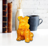 Maxbell Sitting Schnauzer Figurine Tabletop Decor Puppy Statue for Living Room Yellow