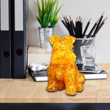 Maxbell Sitting Schnauzer Figurine Tabletop Decor Puppy Statue for Living Room Yellow