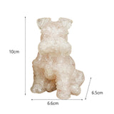 Maxbell Sitting Schnauzer Figurine Tabletop Decor Puppy Statue for Living Room Pink