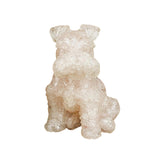 Maxbell Sitting Schnauzer Figurine Tabletop Decor Puppy Statue for Living Room Pink