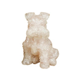 Maxbell Sitting Schnauzer Figurine Tabletop Decor Puppy Statue for Living Room Pink