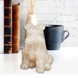 Maxbell Sitting Schnauzer Figurine Tabletop Decor Puppy Statue for Living Room Pink