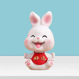 Maxbell Rabbit Statue Small Bunny Figurine Resin Craft for Office Cake Decoration style B
