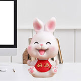 Maxbell Rabbit Statue Small Bunny Figurine Resin Craft for Office Cake Decoration style B