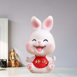 Maxbell Rabbit Statue Small Bunny Figurine Resin Craft for Office Cake Decoration style B