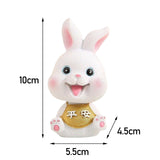 Maxbell Rabbit Statue Small Bunny Figurine Resin Craft for Office Cake Decoration style C