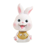Maxbell Rabbit Statue Small Bunny Figurine Resin Craft for Office Cake Decoration style C