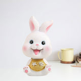Maxbell Rabbit Statue Small Bunny Figurine Resin Craft for Office Cake Decoration style C