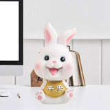 Maxbell Rabbit Statue Small Bunny Figurine Resin Craft for Office Cake Decoration style C