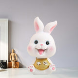 Maxbell Rabbit Statue Small Bunny Figurine Resin Craft for Office Cake Decoration style C