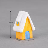 Maxbell Resin Statue Village House Figurines Xmas Christmas Miniature Ornaments Yellow 2.2x2.5x5.1cm