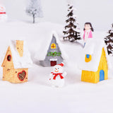 Maxbell Resin Statue Village House Figurines Xmas Christmas Miniature Ornaments Yellow 2.2x2.5x5.1cm