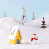 Maxbell Resin Statue Village House Figurines Xmas Christmas Miniature Ornaments Yellow 2.2x2.5x5.1cm