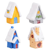 Maxbell Resin Statue Village House Figurines Xmas Christmas Miniature Ornaments Yellow 2.2x2.5x5.1cm