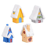 Maxbell Resin Statue Village House Figurines Xmas Christmas Miniature Ornaments Yellow 2.2x2.5x5.1cm