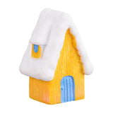 Maxbell Resin Statue Village House Figurines Xmas Christmas Miniature Ornaments Yellow 2.2x2.5x5.1cm