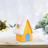 Maxbell Resin Statue Village House Figurines Xmas Christmas Miniature Ornaments Yellow 2.2x2.5x5.1cm