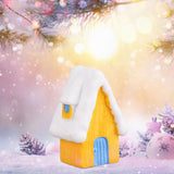 Maxbell Resin Statue Village House Figurines Xmas Christmas Miniature Ornaments Yellow 2.2x2.5x5.1cm