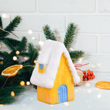 Maxbell Resin Statue Village House Figurines Xmas Christmas Miniature Ornaments Yellow 2.2x2.5x5.1cm