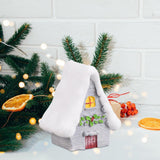 Maxbell Resin Statue Village House Figurines Xmas Christmas Miniature Ornaments Gray 2.3x2.6x4.2cm